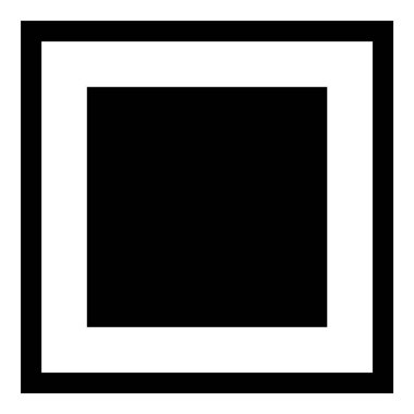 Kare Köşe Geometri Düz Simgesi Beyaz Arkaplanda İzole Edildi