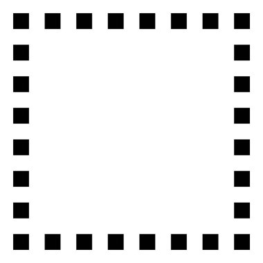 Kare Köşe Geometri Düz Simgesi Beyaz Arkaplanda İzole Edildi