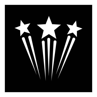 Yıldız Şelalesi Düz Simgesi Beyaz Arkaplanda İzole Edildi