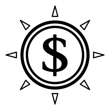 Dolar Para Birimi Düz Simgesi Beyaz Arkaplanda İzole Edildi