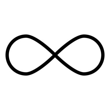 Sonsuzluk Düz Simgesi Beyaz Arkaplanda İzole Edildi