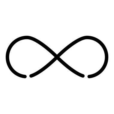 Sonsuzluk Düz Simgesi Beyaz Arkaplanda İzole Edildi