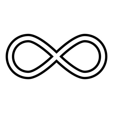 Sonsuzluk Düz Simgesi Beyaz Arkaplanda İzole Edildi