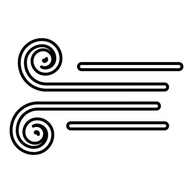 Rüzgar Esintisi Düz Simgesi Beyaz Arkaplanda İzole Edildi