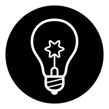 Ampul Fikri Ampul Düz Kabartma Simgesi Beyaz Arkaplanda İzole Edildi