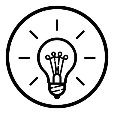 Ampul Fikri Ampulü Parlak Düz Simge Beyaz Arkaplanda İzole Edildi