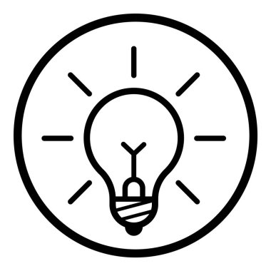 Ampul Fikri Ampulü Parlak Düz Simge Beyaz Arkaplanda İzole Edildi