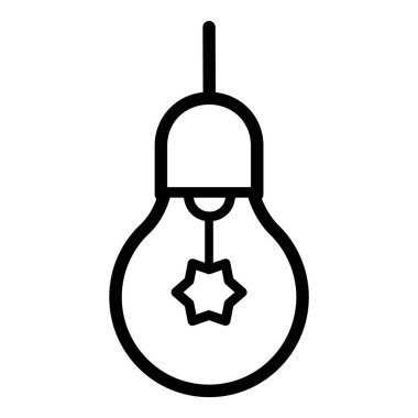 Ampul Fikri Ampulü Düz Simgesi Beyaz Arkaplanda İzole Edildi