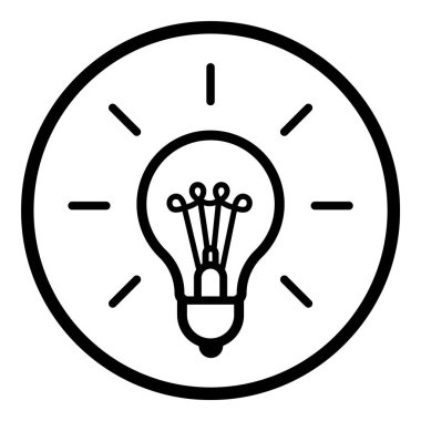 Ampul Fikri Ampulü Parlak Düz Simge Beyaz Arkaplanda İzole Edildi