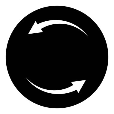 Geri Dönüşüm Düz Simgesi Beyaz Arkaplanda İzole Edildi