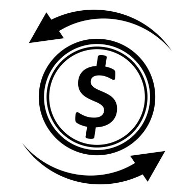 Dolar Döviz Borsası Düz Simgesi Beyaz Arkaplanda İzole Edildi