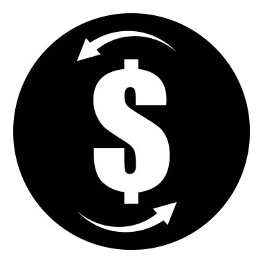 Dolar Döviz Borsası Düz Simgesi Beyaz Arkaplanda İzole Edildi