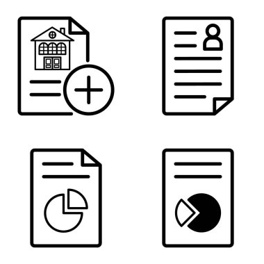 Doktor 1-2 Düz Simge Seti Beyaz Arkaplanda İzole Edildi