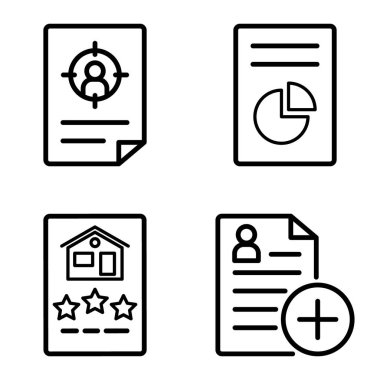 Doktor 1-2 Düz Simge Seti Beyaz Arkaplanda İzole Edildi