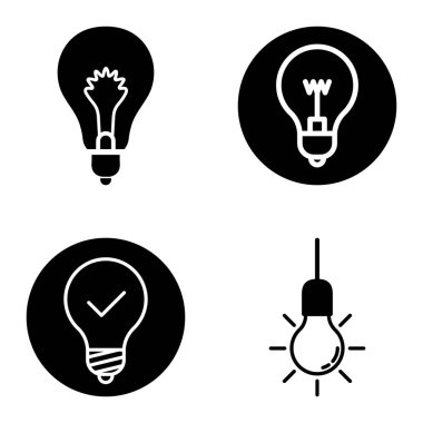 Ampuller 1-3 Düz Simge Seti Beyaz Arkaplanda İzole Edildi