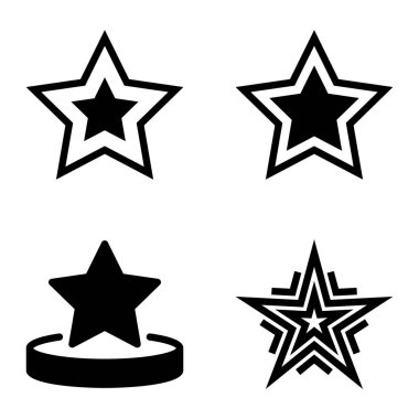 Yıldız Düz Simgesi Seti Beyaz Arkaplanda Ayrı Tutuldu