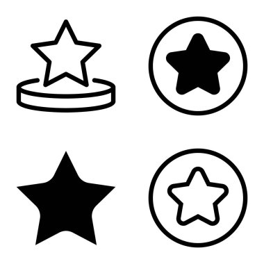 Yıldız Düz Simgesi Seti Beyaz Arkaplanda Ayrı Tutuldu