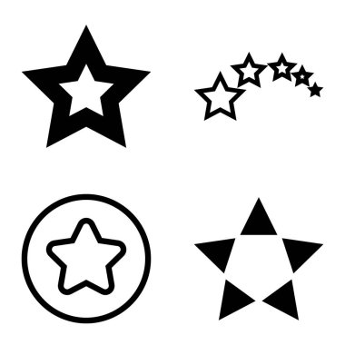 Yıldız Düz Simgesi Seti Beyaz Arkaplanda Ayrı Tutuldu