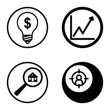 Daireler 1-2 Düz Simge Seti Beyaz Arkaplanda İzole Edildi