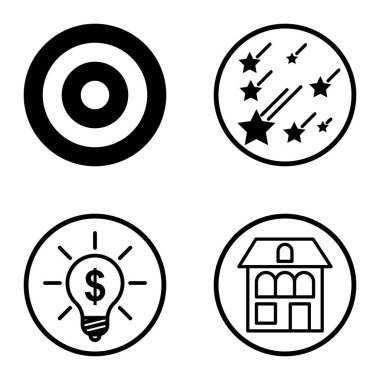 Daireler 1-2 Düz Simge Seti Beyaz Arkaplanda İzole Edildi