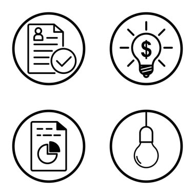 Daireler 1-2 Düz Simge Seti Beyaz Arkaplanda İzole Edildi