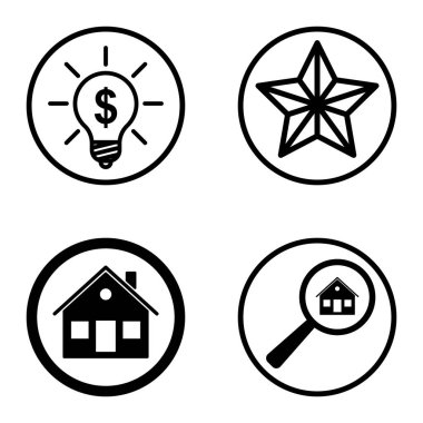 Daireler 1-2 Düz Simge Seti Beyaz Arkaplanda İzole Edildi