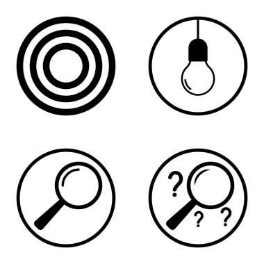 Daireler 1-2 Düz Simge Seti Beyaz Arkaplanda İzole Edildi