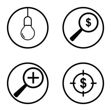 Daireler 1-2 Düz Simge Seti Beyaz Arkaplanda İzole Edildi