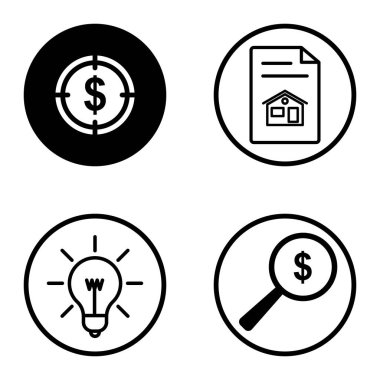 Daireler 1-2 Düz Simge Seti Beyaz Arkaplanda İzole Edildi