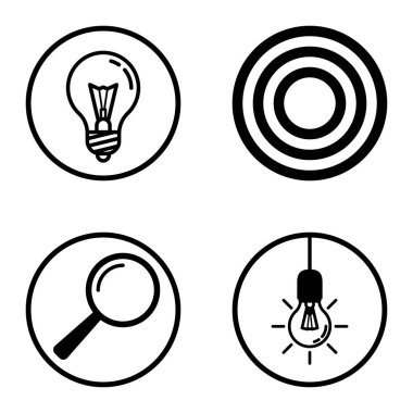 Daireler 1-2 Düz Simge Seti Beyaz Arkaplanda İzole Edildi