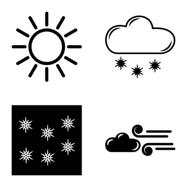 Hava Durumu Düz Simgesi Beyaz Arkaplanda İzole Edildi