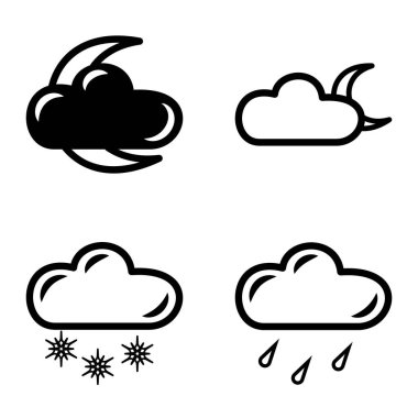 Hava Durumu Düz Simgesi Beyaz Arkaplanda İzole Edildi