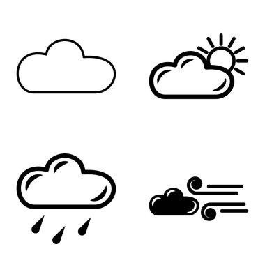 Hava Durumu Düz Simgesi Beyaz Arkaplanda İzole Edildi