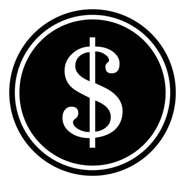 Долар Гроші Валюта Плоска Піктограма Ізольовані Білому Тлі — стоковий вектор