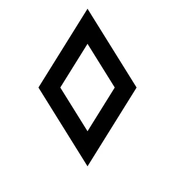 Rhombus Diamond Lozenge Flat Icon Isolated White Background — Stock Vector