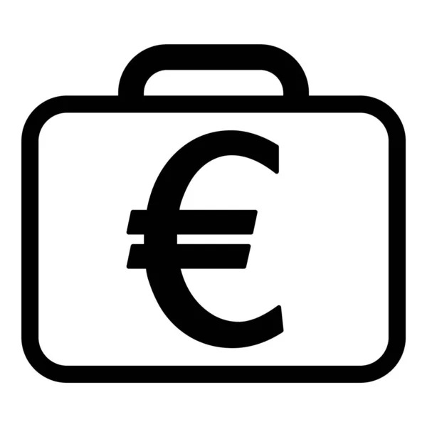 Euro Case Flat Icon Isolated White Background — Stock Vector