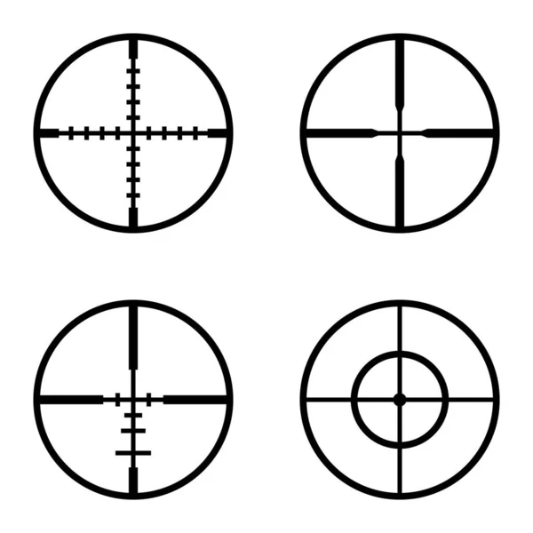 Crosshairs Flat Icon Set Isolated White Background — Stock Vector