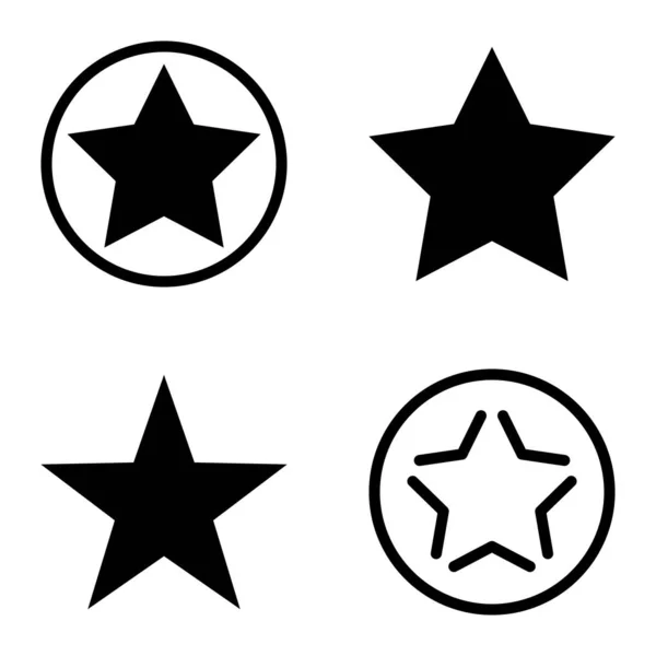 Stars Flat Icon Set Isolato Sfondo Bianco — Vettoriale Stock
