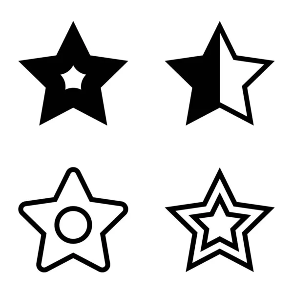 Estrelas Conjunto Ícones Plana Isolado Fundo Branco — Vetor de Stock