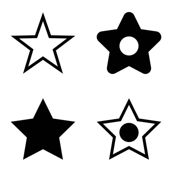 白い背景に隔離された星のフラットアイコンセット — ストックベクタ