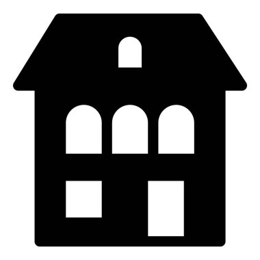 Ev Binası Ev Simgesi Beyaz Arkaplanda İzole Edildi