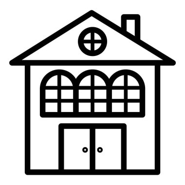 Ev Binası Ev Simgesi Beyaz Arkaplanda İzole Edildi