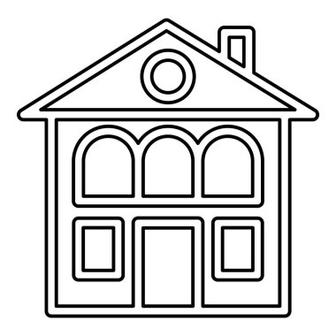 Ev Binası Ev Simgesi Beyaz Arkaplanda İzole Edildi