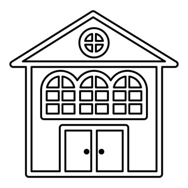 Ev Binası Ev Simgesi Beyaz Arkaplanda İzole Edildi