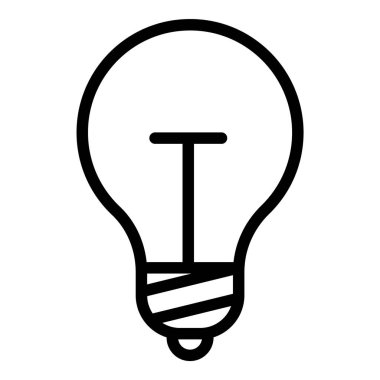 Ampul Fikri Düz Simgesi Beyaz Arkaplanda İzole Edildi