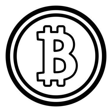 Kripto Para Birimi Bitcoin Para Düz Simgesi Beyaz Arkaplanda İzole Edildi