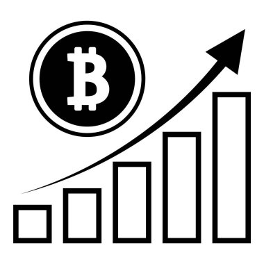 Kripto Para Birimi Bitcoin Para Düz Simgesi Beyaz Arkaplanda İzole Edildi