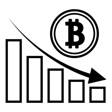 Kripto Para Birimi Bitcoin Para Düz Simgesi Beyaz Arkaplanda İzole Edildi