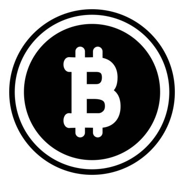 Kripto Para Birimi Bitcoin Para Düz Simgesi Beyaz Arkaplanda İzole Edildi