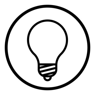 Çember Küre Ampul Belgesi Belge Simgesi Beyaz Arkaplan Düz Simgesinde İzole Edildi Beyaz Arkaplanda İzole Edildi